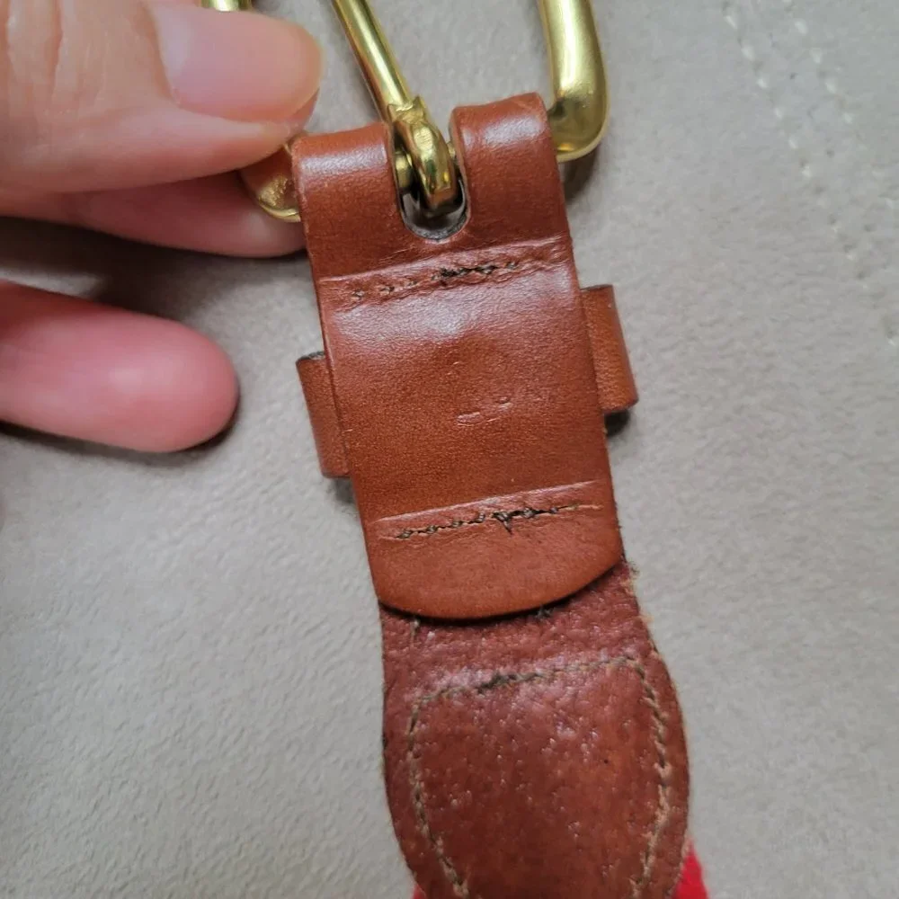 Leather Man Belt Ltd. Handmade In Essex CT Blue Nautical Flag - Size 28